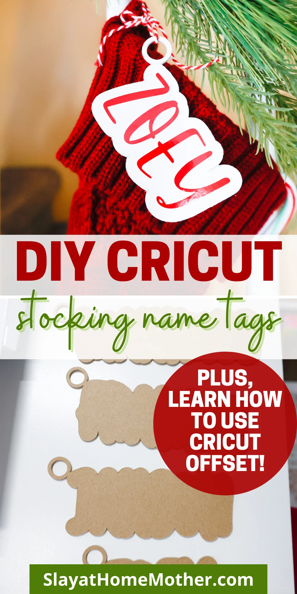 diy stocking name tags - an easy cricut tutorial - slay at home mother